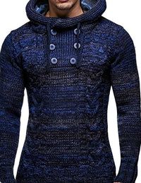 Hooded Turtleneck Sweater – Casual Knit Pullover