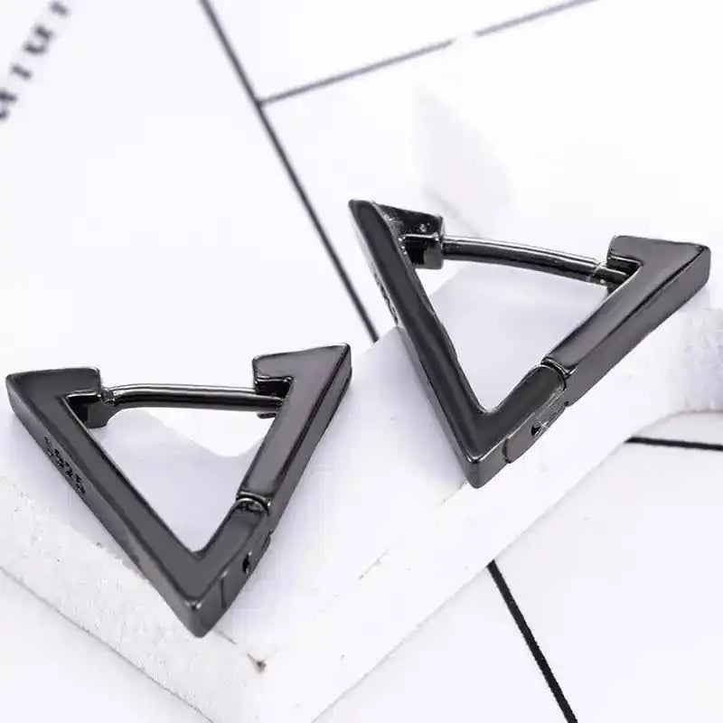 Black Stainless Steel Stud Earrings – Minimal Punk Style - Lifestyle Travel Trading