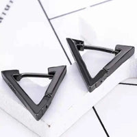Black Stainless Steel Stud Earrings – Minimal Punk Style - Lifestyle Travel Trading