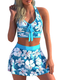 Split Swimwear Skirt – Conservative Printed Swim Bottom
