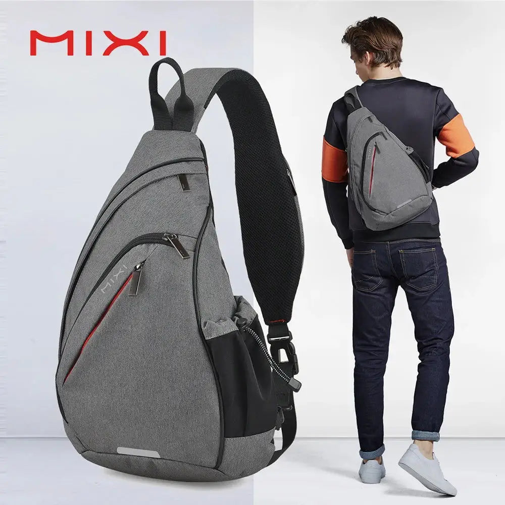 Mixi Men One Shoulder Backpack Women Sling Bag Crossbody USB Boys Cycling Sports Travel Versatile Fashion Bag Student School - Lifestyle Travel Trading