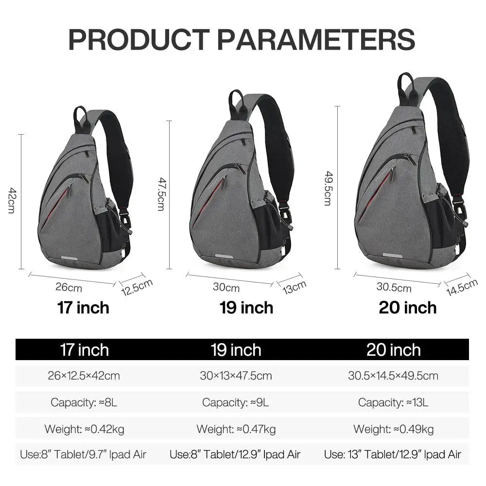 Mixi Men One Shoulder Backpack Women Sling Bag Crossbody USB Boys Cycling Sports Travel Versatile Fashion Bag Student School - Lifestyle Travel Trading