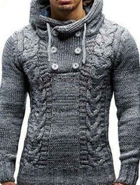 Hooded Turtleneck Sweater – Casual Knit Pullover