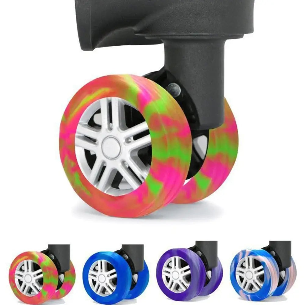 Colorful Roller Protective Sleeve Luggage Wheels Protector Silicone Wheels Caster Travel Suitcase Reduce Noise Cover Parts Kits - Lifestyle Travel Trading