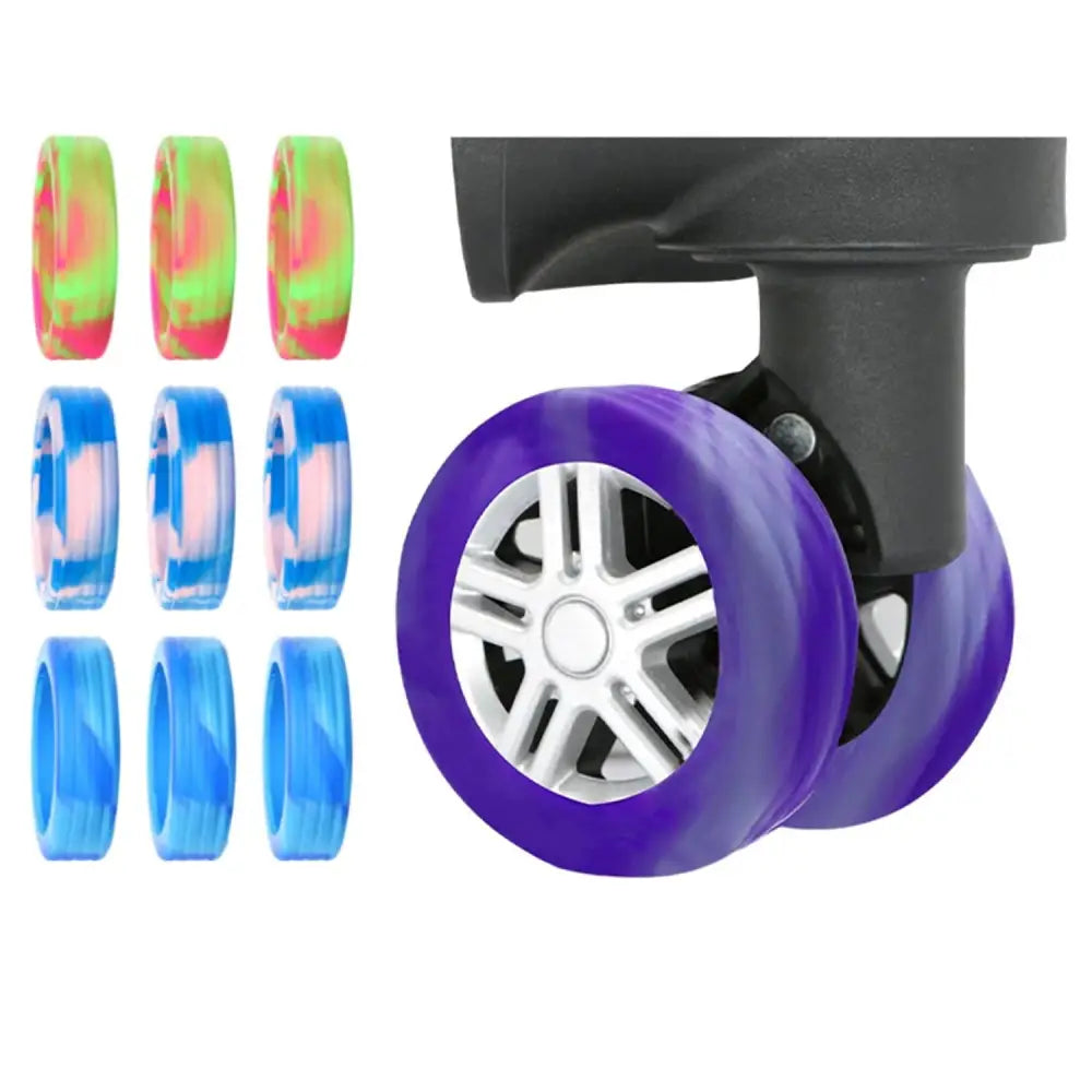 Colorful Roller Protective Sleeve Luggage Wheels Protector Silicone Wheels Caster Travel Suitcase Reduce Noise Cover Parts Kits - Lifestyle Travel Trading