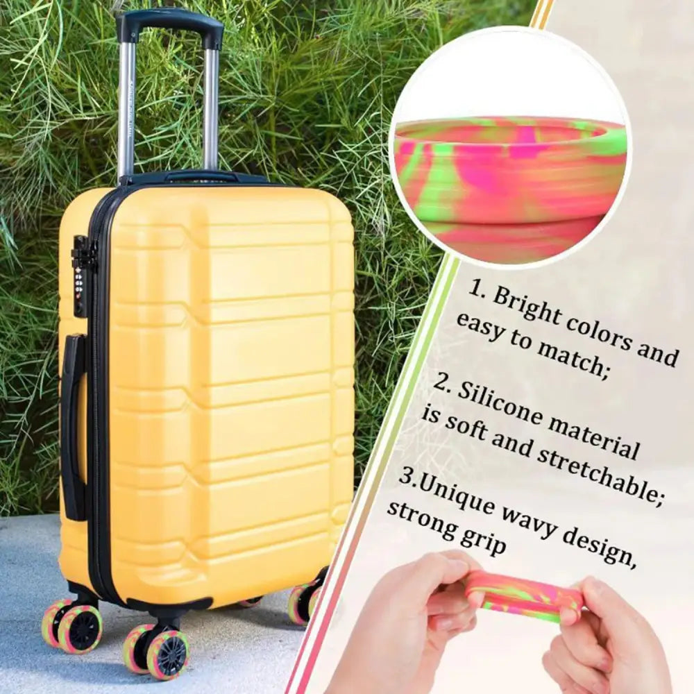 Colorful Roller Protective Sleeve Luggage Wheels Protector Silicone Wheels Caster Travel Suitcase Reduce Noise Cover Parts Kits - Lifestyle Travel Trading