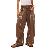 Women’s Wide‑Leg Cotton Pants – Colour Stitch Design