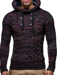 Hooded Turtleneck Sweater – Casual Knit Pullover