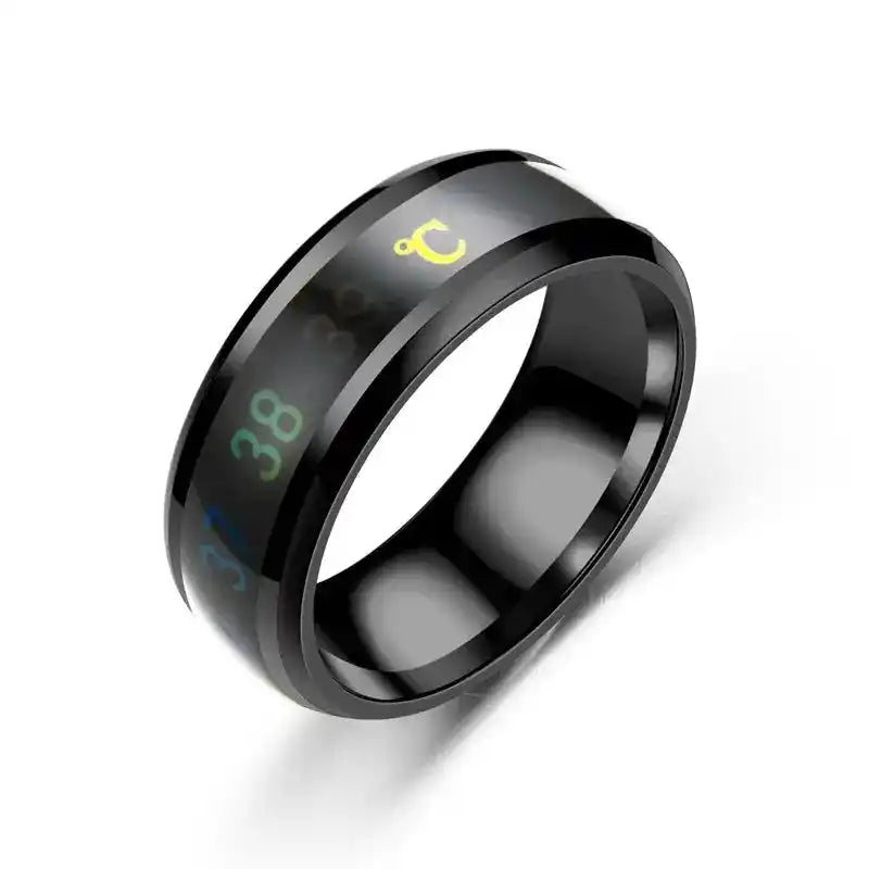 Temperature Ring Titanium Steel Mood Emotion Feeling Intelligent Temperature Sensitive Ring for Women Men Waterproof Jewelry Lifestyle Travel Trading