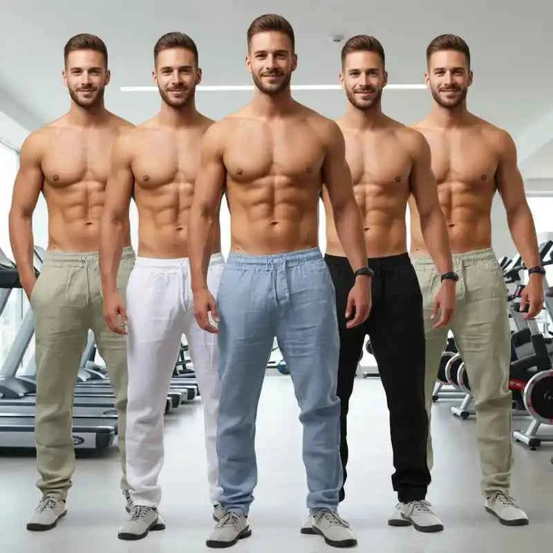 Men's Cotton Linen Drawstring Sport Pants | Breathable Comfort