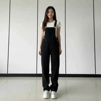 Women's Dungarees | Loose Vintage Wide-Leg Jumpsuit Pockets - Lifestyle Travel Trading
