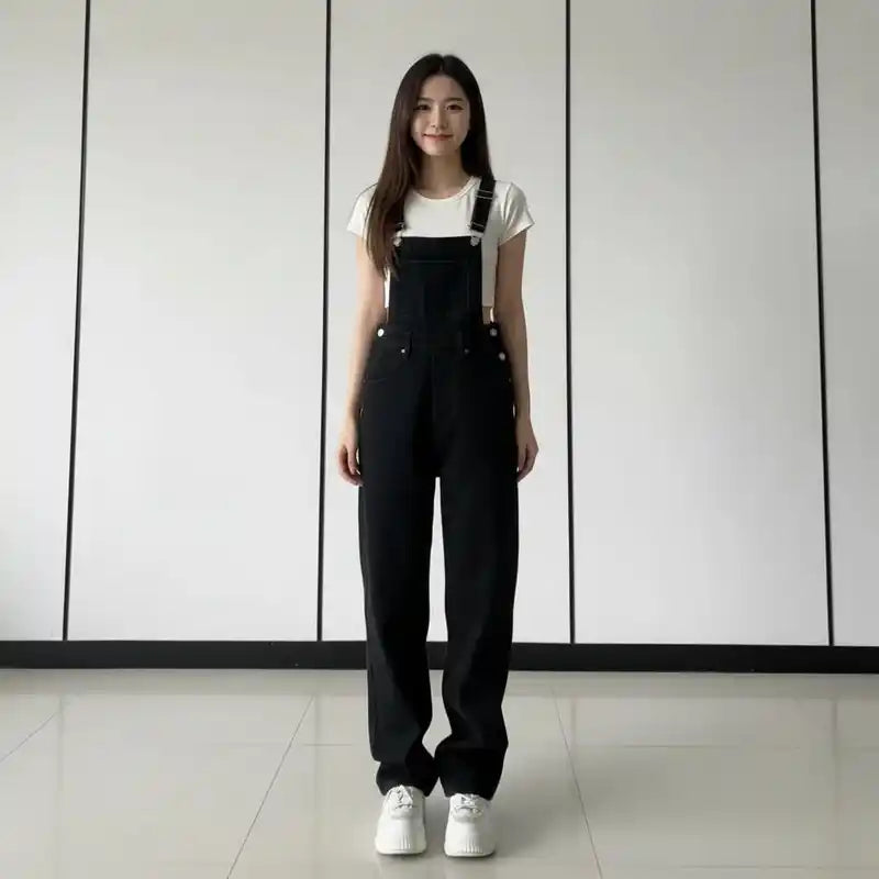 Women Dungarees | Loose Vintage Wide-Leg Jumpsuit with Pockets Dropified