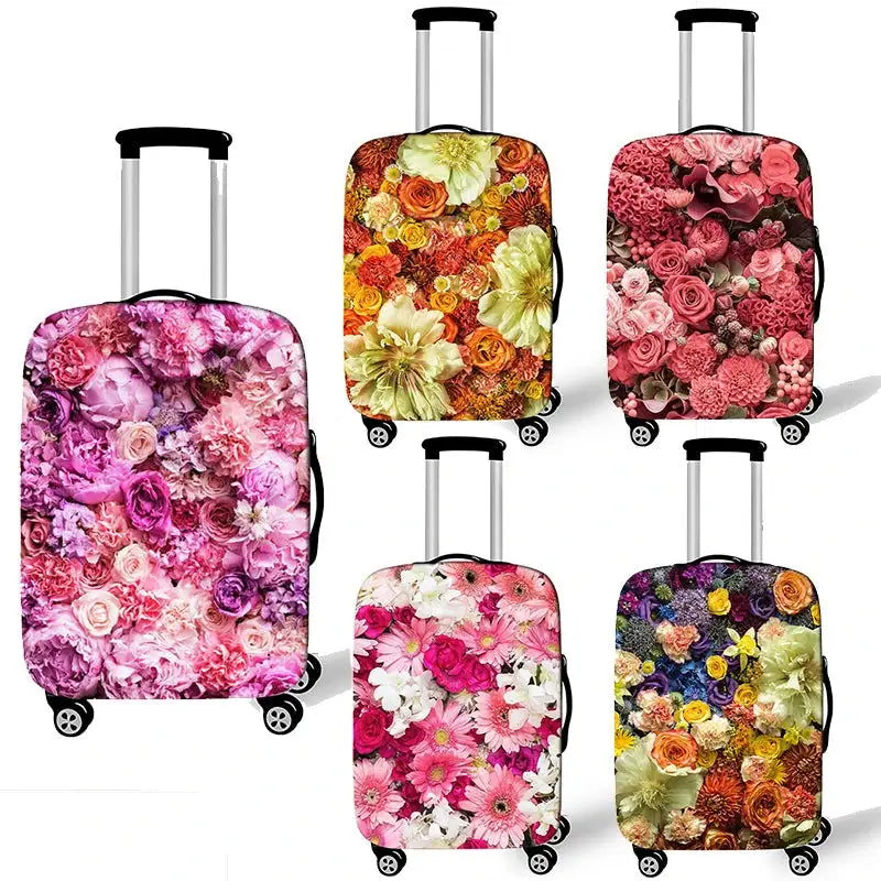 Pretty Flower Luggage Protective Covers for Travel Anit-dust Trolley Cases Cover Elastic Rose Suitcase Cover Travel Accessories - Lifestyle Travel Trading