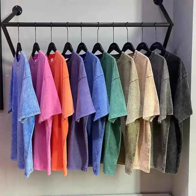 Short Sleeved T-shirt | 100% Cotton Vintage Washed Loose Fit