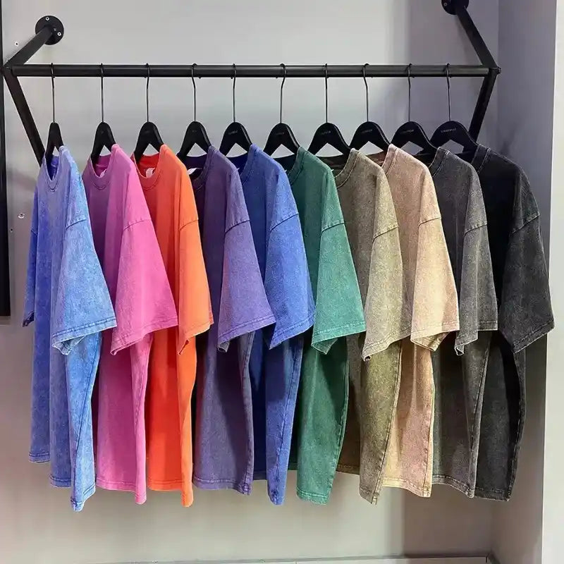 Short Sleeved T-shirt | 100% Cotton Vintage Washed Unisex Loose Fit Dropified