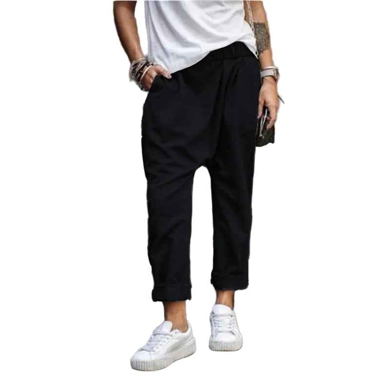 Women’s Harem Pants with Pockets – Streetwear Casual Trousers