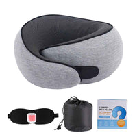 Memory Foam Travel Neck Pillow – Portable Comfort for Airplane & Car