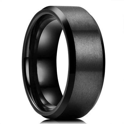 Fashion Men's 8mm Gold Color Groove Beveled Edge Tungsten Wedding Carbon Fiber Ring Punk Gear Wheel Stainless Steel Ring For Men - Lifestyle Travel Trading