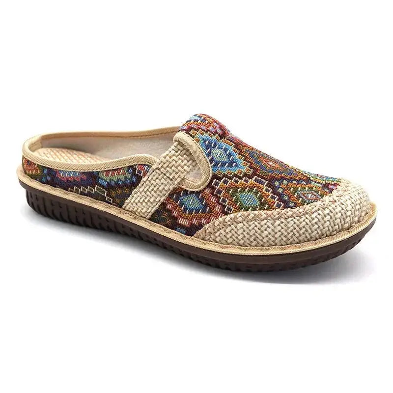 Fashion Women's Shoes Ethnic Style Embroidered Linen Breathable Outdoor Casual Slippers Shoes for Women Zapatos De Mujer 2024 - Lifestyle Travel Trading