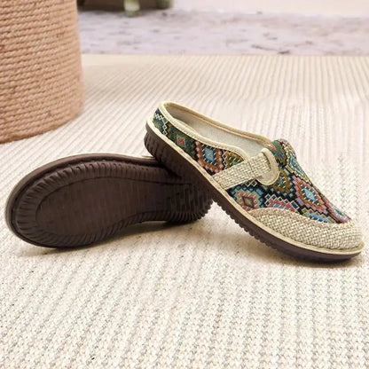 Fashion Women's Shoes Ethnic Style Embroidered Linen Breathable Outdoor Casual Slippers Shoes for Women Zapatos De Mujer 2024 - Lifestyle Travel Trading