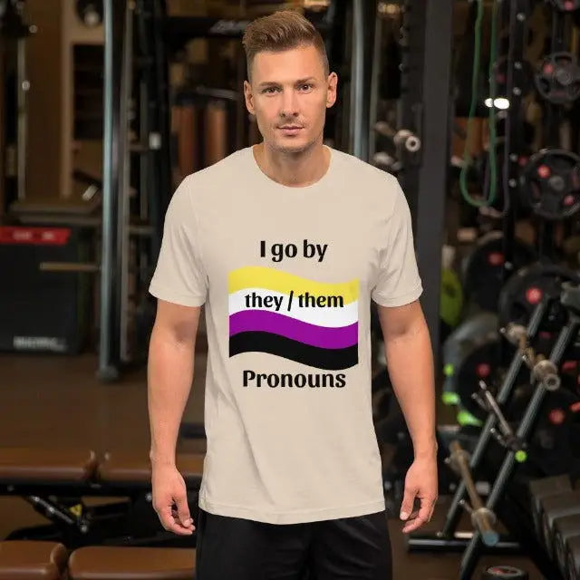 Gender Pronouns (customisable) Short-Sleeve Unisex T-Shirt - Pastel Shades - Lifestyle Travel Trading - 