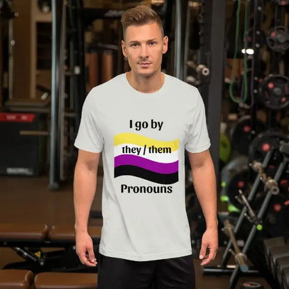 Gender Pronouns (customisable) Short-Sleeve Unisex T-Shirt - Pastel Shades - Lifestyle Travel Trading - 