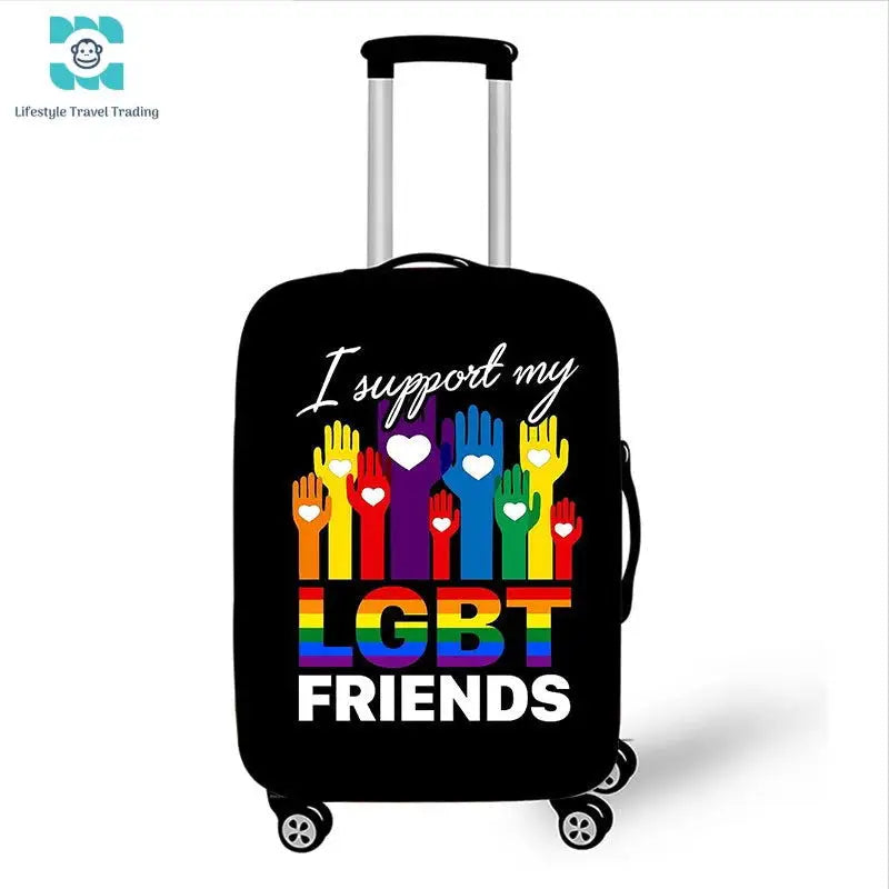 LGBT Pride Rainbow Print Luggage Cover - Lifestyle Travel Trading - 