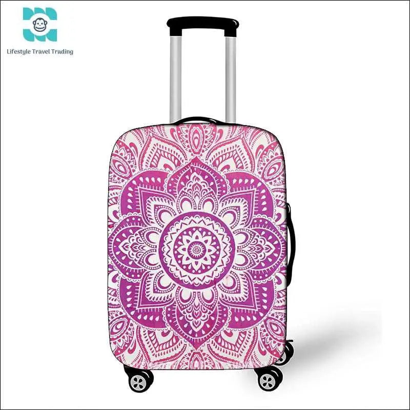 Mandala Datura Flower Luggage Covers - Lifestyle Travel Trading - 