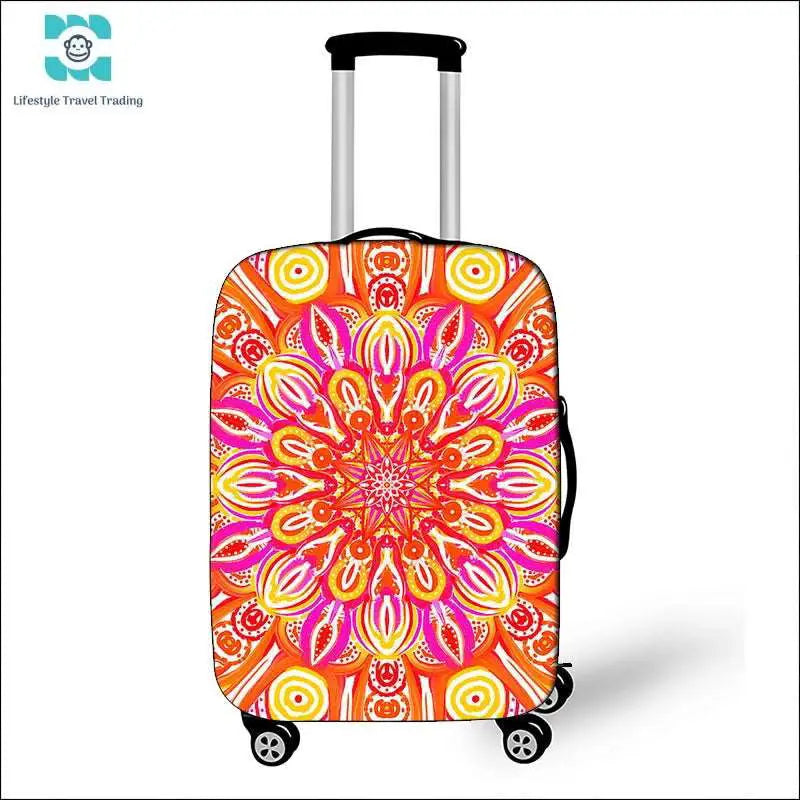 Mandala Datura Flower Luggage Covers - Lifestyle Travel Trading - 