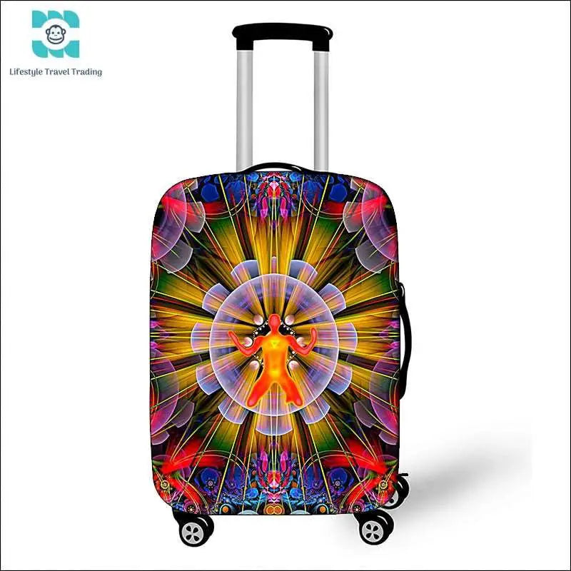 Mandala Datura Flower Luggage Covers - Lifestyle Travel Trading - 