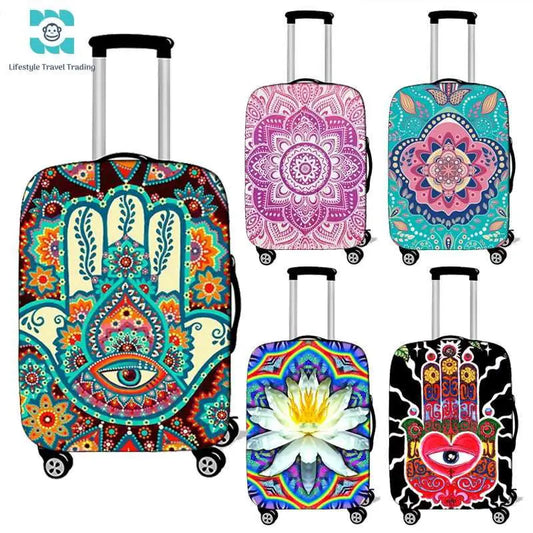 Mandala Datura Flower Luggage Covers - Lifestyle Travel Trading - Luggage Protectors