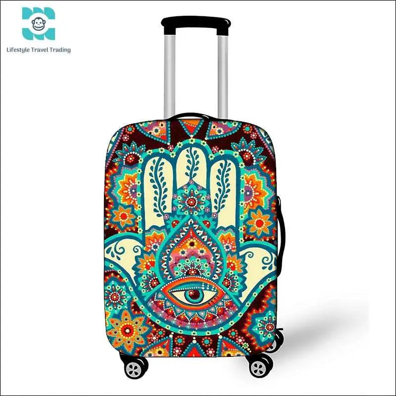 Mandala Datura Flower Luggage Covers - Lifestyle Travel Trading - 