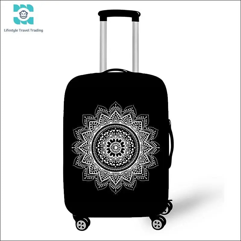 Mandala Datura Flower Luggage Covers - Lifestyle Travel Trading - 