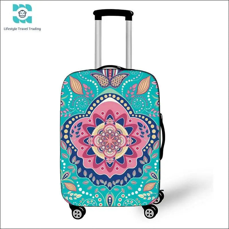 Mandala Datura Flower Luggage Covers - Lifestyle Travel Trading - 