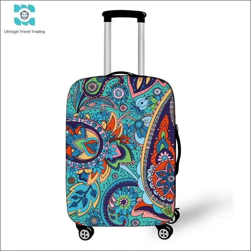 Mandala Datura Flower Luggage Covers - Lifestyle Travel Trading - 