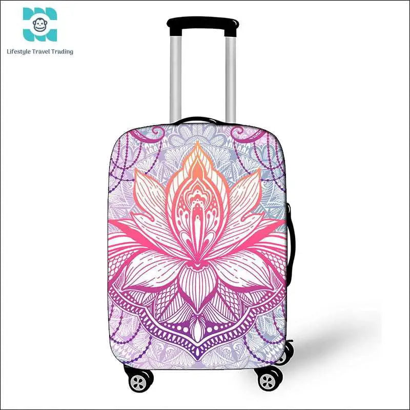 Mandala Datura Flower Luggage Covers - Lifestyle Travel Trading - 