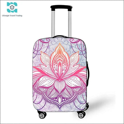 Mandala Datura Flower Luggage Covers - Lifestyle Travel Trading - 