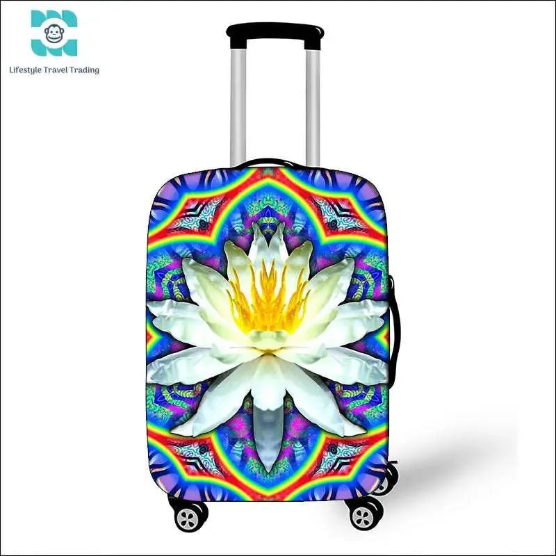 Mandala Datura Flower Luggage Covers - Lifestyle Travel Trading - 