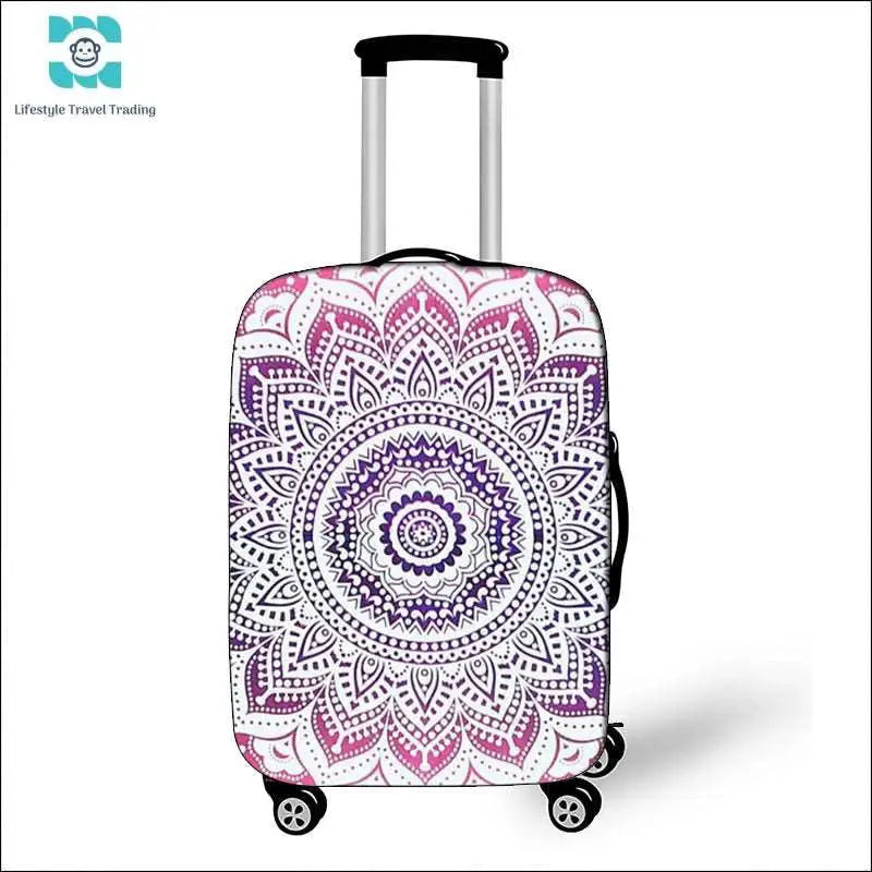 Mandala Datura Flower Luggage Covers - Lifestyle Travel Trading - 