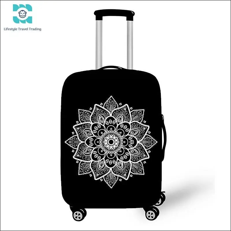 Mandala Datura Flower Luggage Covers - Lifestyle Travel Trading - 