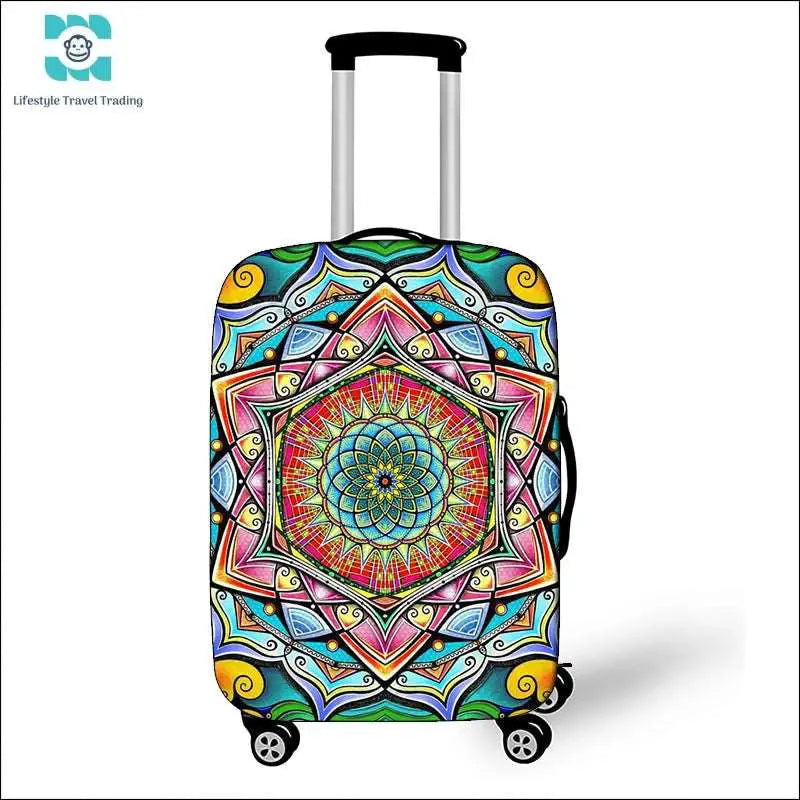 Mandala Datura Flower Luggage Covers - Lifestyle Travel Trading - 