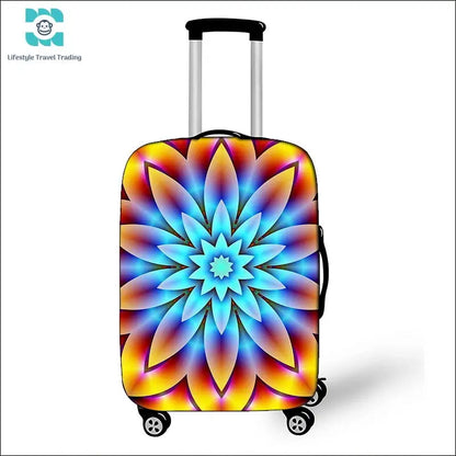 Mandala Datura Flower Luggage Covers - Lifestyle Travel Trading - 