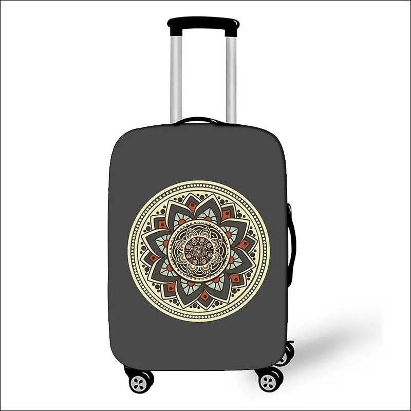 Mandala Datura Flower Luggage Covers - Lifestyle Travel Trading - 