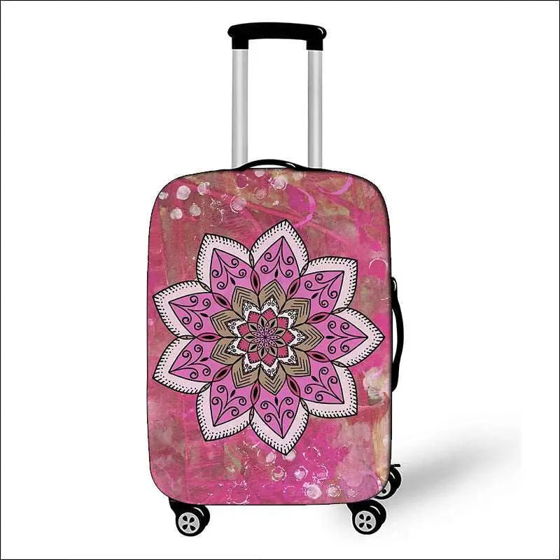 Mandala Datura Flower Luggage Covers - Lifestyle Travel Trading - 