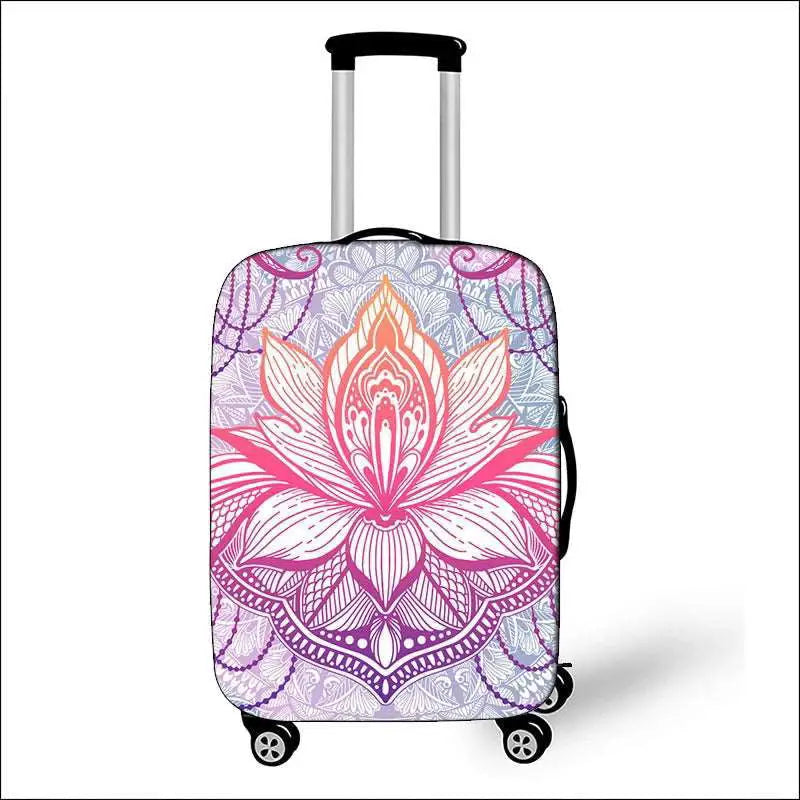 Mandala Datura Flower Luggage Covers - Lifestyle Travel Trading - 