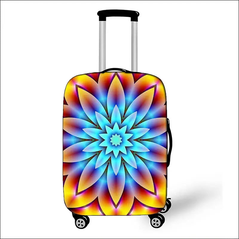 Mandala Datura Flower Luggage Covers - Lifestyle Travel Trading - 