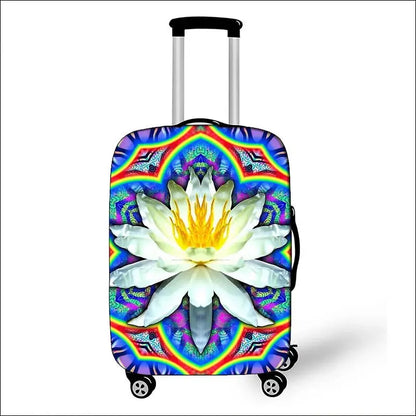 Mandala Datura Flower Luggage Covers - Lifestyle Travel Trading - 