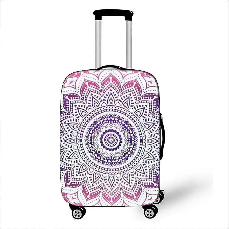 Mandala Datura Flower Luggage Covers - Lifestyle Travel Trading - 