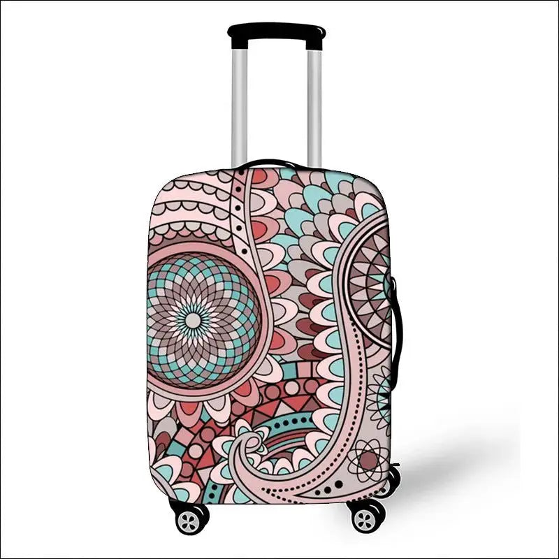 Mandala Datura Flower Luggage Covers - Lifestyle Travel Trading - 