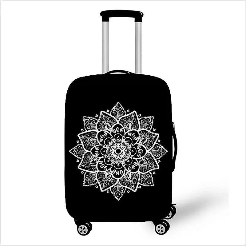 Mandala Datura Flower Luggage Covers - Lifestyle Travel Trading - 